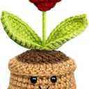 Cute Crochet Heart Flower, Friendship Cheer Up Gifts for Women on Birthday, Friends are The Family We Choose Positive Crochet, Appreciation Gifts for Coworkers, Friends, Men, Bestie