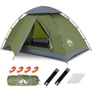 Night Cat Upgraded Backpacking Tents 1 2 Persons Easy Clip Setup Camping Tent Adults Scouts Heavy Rainproof Compact Lightweight (Army Green)