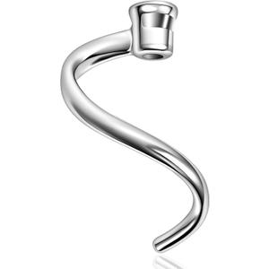 Stainless Steel Spiral Dough Hook for Kitchen Aid 4.5QT / 5QT Tilt-Head Mixers, Dishwasher Safe, Dough Hook Attachment - Efficient Kneading for Bread, Pizza, Pasta, Cookies