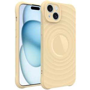 GUNPRIO Case for iPhone 14, Thin Slim Stylish Ripple Pattern Design, iPhone 14 Protective Cover 6.1 inch, Yellow