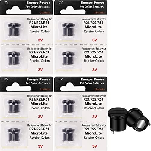 Enerpe Dog Fence Batteries Long-Lasting & High Capacity Compatible with Invisible R21 R22 R51 and Microlite Fence Receiver Collars 8-Pack