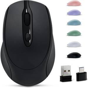 Bluetooth Mouse,Rechargeable Wireless for Laptop/iPad/MacBook Pro/Air, Silent Mouse Portable Slim for Surface Pro/PC/Lenovo/Samsung Tablet (Black)