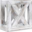 PUERSI Farmhouse Wooden Napkin Holder for Tables, Rustic Kitchen Decor for Counter, Ideal Napkin Dispenser for Dining Counter tops (White)