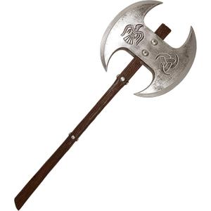 LOOYAR PU Foam Viking Two Handed Axe Weapon Toy Adult Toy for Berserker Soldier Warrior Costume Battle Play Halloween Cosplay LARP