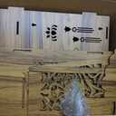 Wooden Pooja Mandir Temple for Home with LED Light, Storage Cabinets and Wall Mounts, Decorative Carved Doors with Om Symbol, Brown Finish, 17.3 x 11 x 10.6 Inches