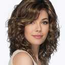 SEVENCOLORS Medium Length Brown Wigs for White Women Natural Curly Hair Brown Blonde Wig Synthetic Wavy Layered Womens Wigs