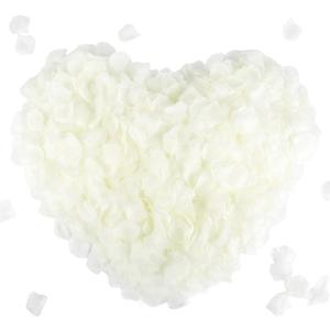 CODE FLORIST 1100 PCS Silk Rose Petals for Valentine's Day,Fake Rose Petals for Romantic Night,Wedding,Proposal Anniversary Flower Decorations(Separated,Scented,Ivory)