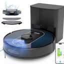Robot Vacuum and Mop Combo, 6000Pa Robotic Vacuum with Mapping, Self-Emptying Station for 90 Days Hands-Free, LiDAR Navigation, Wi-Fi/App/Alexa Voice Control, for Carpets & Hard Floors