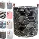 Waterproof Laundry Hamper Collapsible Laundry Basket Leather Handle Laundry Bag Large Clothes Storage Toy Organization for Bathroom Bedroom Laundryroom College Dorms (92-Satisfied laundry hampers)