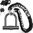 Titanker Motorcycle Chain Lock, Heavy Duty Bike Chain Lock with 2 Keys, Bike Locks with 14mm Thick U Lock for Bicycles, Motorbikes, Mopeds, Scooters (3FT,4FT)(6mm Chain,12mm Chain)