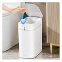 MOPALL Rechargeable Bathroom Trash Can, Motion Sensor Trash Can Automatic Touchless, White 3.5 Gallon Smart Garbage Can with Lid, Auto-Adsorption Slim Small Waste Basket for Bedroom, Bathroom, Kitchen
