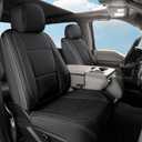 Ford F150 Seat Covers Full Set, Custom Fit 2009-2026 & F250 F350 F450 2017-2026, Waterproof Faux Leather, Wear Resistant & Easy to Clean for SuperCrew/Crew Cab (XL, XLT) Black