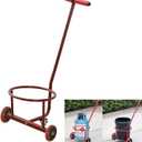 Multifunctional Effortless Utility Cart | Water Bucket Hauler, Trash & Propane Tank Mover | Essential for Elderly Home Use, Camping, Outdoors, Garden & Workshop | Heavy Duty Easy Pulling, Red