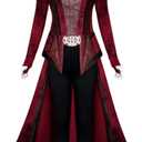Women Wanda Maximoff Costume Scarlet Witch Cosplay Outfit Red Cloak Wanda Headpiece Halloween Cosplay Outfits
(Red, X-Large)