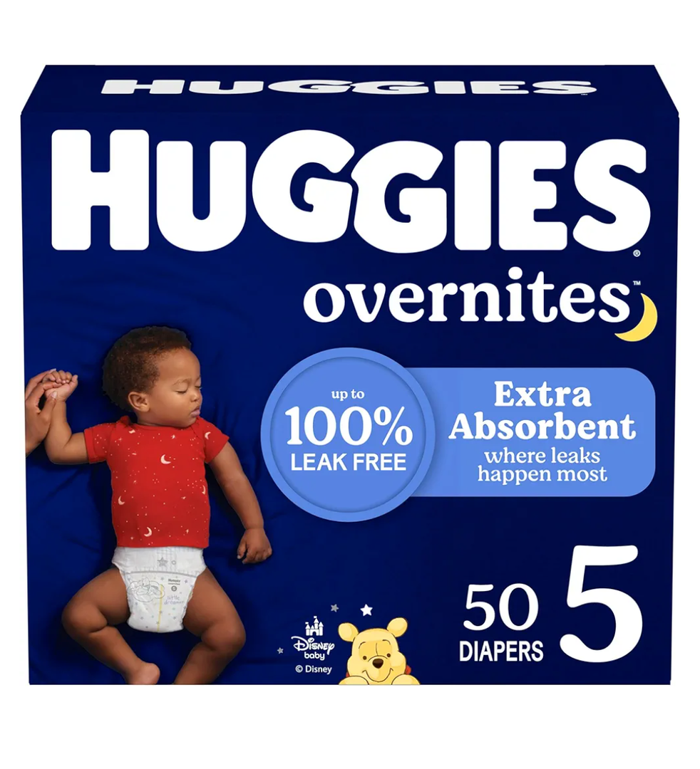 Huggies Overnites Size 5 Overnight Diapers (27+ lbs), 50 Ct