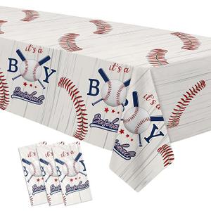 Baseball Baby Shower Decorations Tablecloth - It‘s A Boy Baseball Baby Shower Supplies Table Cover, A Little Slugger is On The Way Party Decorations Table Cloth