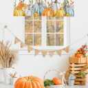 JasmineM Thanksgiving Valances Curtains for Living Room Fall Harvest Maple Leaves Rod Pocket Curtains for Bedroom Pumpkin Farm 54x18in