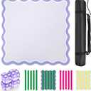 22 in Mini Mahjong Mat for Travel Portable Mahjong Game Mat with 4 Pcs Mahjong Tile Shufflers, Non-Slip Rubber Backing, Foldable Surface & Carry Bag(Lavender)