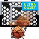 EastPoint Over-the-Door Indoor Basketball Hoop Set - Black 18 x 12 in Backboard - Quiet Foam Ball for Indoor Basketball Game - Easy No-Drill Setup for Over-the-Door Goal - Compact Mini Hoop for Rooms