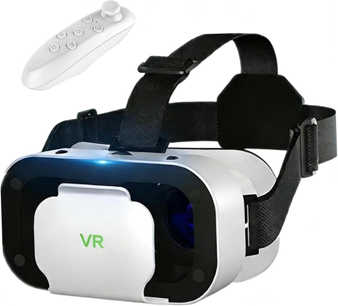 Virtual Reality Headset for Phone with Controller, 3D VR Glasses Adjustable VR Virtual Reality Goggles, Compatible 4.7-6.5 inch for iPhone & Android, for Movies Games