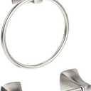 Bathroom Hardware Set 2 Pieces Toilet Paper Holder and Towel Ring Wall Mounted Stainless Steel and Zinc Alloy Brushed Nickel