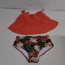 OMKAGI Women's Ruffle Bikini Swimsuit High Waisted Bottom Plus Size Swimwear Tankini, L