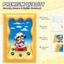 A5 3D Glossy Cover Spiral Notebook Cute Hardcover Notebook with 160 Pages/80 Sheets Kids School Notebook Gift Notebook for Girls & Boys (Little Dog_Bone Lover)