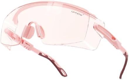 UKNOW Safety Glasses Over Eyeglasses, Anti Fog Safety Goggles ANSI Z87.1, Adjustable Protective Eyewear