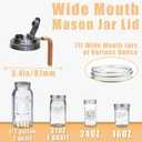 Stainless Steel Mason Jar Lids with Rubber Gasket and Handle,Mason Jar Lids for Wide Mouth,Bottle Cover for Cold Brew Grain Screw Cans Caps (Jars Not Included) (4)
