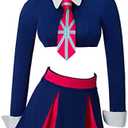 RoleplayCos Fook Yu Fook Mi Costume Austin Twins Costume Dress Outfit Sexy Schoolgirl Costume with Tie for Women Adult L
