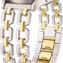 Wearlizer Metal Band Compatible with Samsung Galaxy Watch 7 6 5 4 FE Active 2 40mm 44mm/Watch 6 4 Classic 43mm 47mm 42mm 46mm/Watch 5 Pro 45mm Bands, 20mm Dressy Stainless Steel Chain Strap Women (Starlight/Gold)