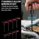 Lichamp T Handle Allen Wrench Set Metric, 8 Piece Heavy Duty Standard Long Tee Handle Allen Hex Key Set, 2-10mm