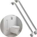 36 Inch Anti Slip Shower Grab Bar, Munzong 2 Pack Brushed Nickel Bathroom Grab Bar, Knurled Bathroom Balance Bar, Safety Hand Rail Support Handicap Elderly Injury Senior Assist Bath Handle