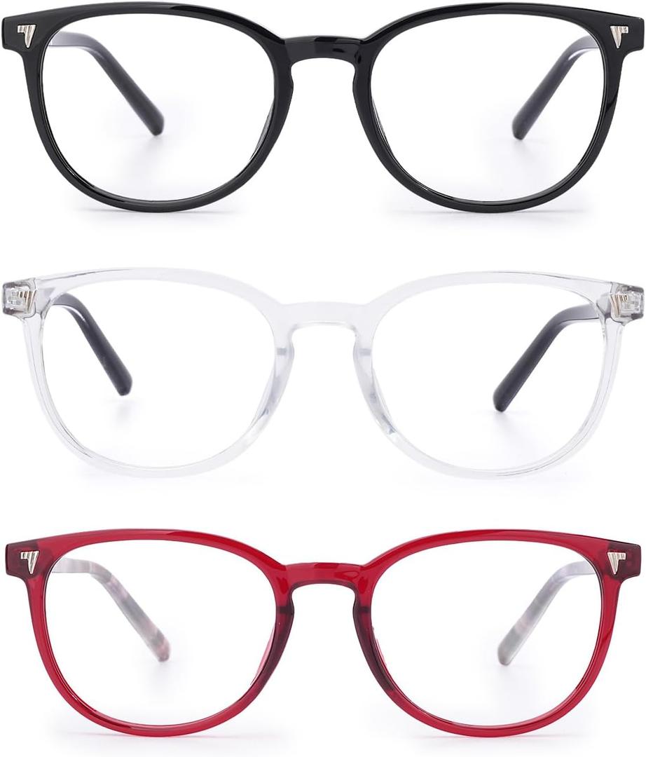 3 Pack Reading Glasses Spring Hinge Stylish Readers Black/Tortoise for Men and Women (Multicolor1)