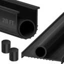 ToLanbbt Garage Door Bottom Rubber Seals 20 FT Garage Door Weather Stripping Kit Seal Strip Replacement with 1/4" T Ends & 2 End Plugs, Universal U+O Ring Weatherproof Rubber Bottom Seal, Black