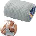 MABOZOO Arm Pillow for Feeding Baby,Flower Print Cozy Cradle Arm Pillow Soft Cotton Bottle Feeding Pillows for Newborn,Double-Sided Available (Dark Blue)