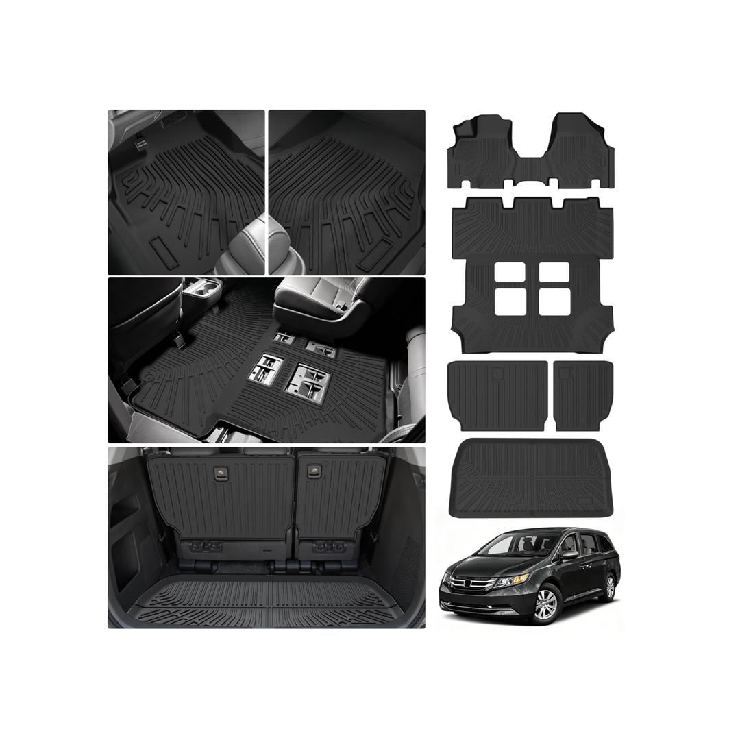 Cartist Floor Mats for Honda Odyssey 2011-2017, All Weather Cargo Liner for Odyssey Accessories, Heavy Duty TPE Trunk Mat with Backrest Mats, Car Accessories