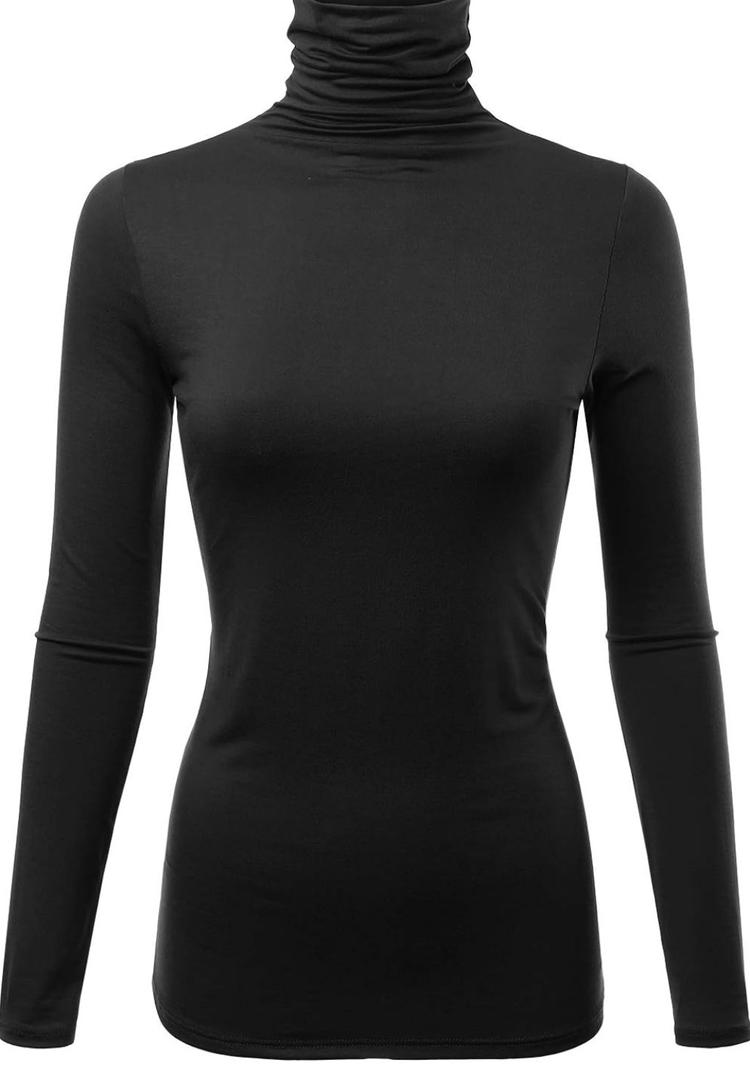Womens Premium Long Sleeve Turtleneck Lightweight Pullover Top Sweater, Size Small