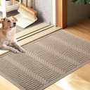 Door Mat Indoor Entrance, Sturdy Front Door Mat Outdoor, Absorbent Muddy Dirt Resist Welcome Door Mats, Non-Slip Backing Entry Mat Doormat for Entryway, Fade and Stain Resistant, 36x24 Inch, Beige Brown