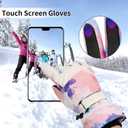 Lorpect Ski Gloves, Snow Gloves, Touchscreen Snowboard Glove, Winter Warm Glove for Cold Weather (Large, Green)