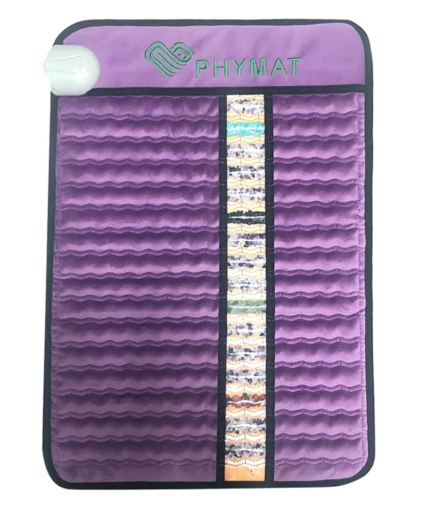 PHYMAT Far Infrared Amethyst Heating Pad - 5 Color Natural Crystal Heating Mat - Infrared Heating Pad with Auto Shut Off - Overheat Protection,Smart Control (23"x16") Cover not Included