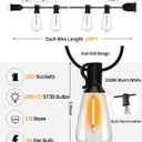 LED Outdoor String Lights 400ft Shatterproof Patio Lights with 212 Waterproof ST38 Vintage Bulbs(12 Spare), Dimmable Outside Hanging String Lights for Backyard Porch Balcony Party, Warm White