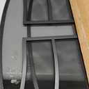 Lizh Metalwork 3 Panels Fireplace Screen with Arch Frame Simple Design 48"(L) x 29"(H),Black