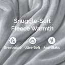 Ultra Soft Fleece Blanket Throw Size - Flannel Fleece Luxury Throw Blanket - Lightweight for Couch Bed Chair - Thick, Warm and Breathable - All Season Cozy Fuzzy, Anti-Static Microplush Bedding, Grey