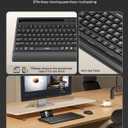 seenda Bluetooth Keyboard and Mouse Combo, COE201 3 Multi-Device Connection Keyboard Mouse with Phone Holder, Full Size Wireless Ergonomic Compatible for Windows, Laptop, MacBook, iPad,Black