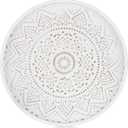 Hanobe Decorative Coffee Table Tray: Round Wood Trays for Boho Home Decor White Farmhouse Rustic Centerpiece for Living Dining Room Ottoman Kitchen Counter 12 Inch (11.8")