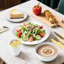 Wheat Straw Dinnerware Sets Service for 8, 32 Piece Plates and Bowls Sets, Microwave & Dishwasher Safe Dishes, Perfect for Kitchen Camping Picnic RV Dorm - White