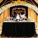 Black Tulle Table Skirts for Birthday Party Hallowwen 6ft Ruffle Tutu Black Table Cloth for Rectangle Tables or Round Tables for Black Gold Baby Shower Graduation Wedding Banquet Buffet Decoraitons