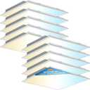 Allsmartlife 2x2 LED Flat Panel Lights for Drop Ceiling 10-Pack, 40W/4998LM Triac Dimmable, 5CCT 3000K-3800K-4500K-5000K-6000K, IP42, 2Ftx2Ft Back-Lit Recessed Troffer Light Fixtures, ETL
