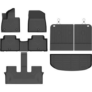 Floor Mats & Cargo Liner Set Fit for 2027 Kia Telluride Models
Not Hybrid, Custom Fit, All Weather Protection, Anti-Slip, Heavy Durable, TPE, Automotive Accessories, Black, Floor Liners